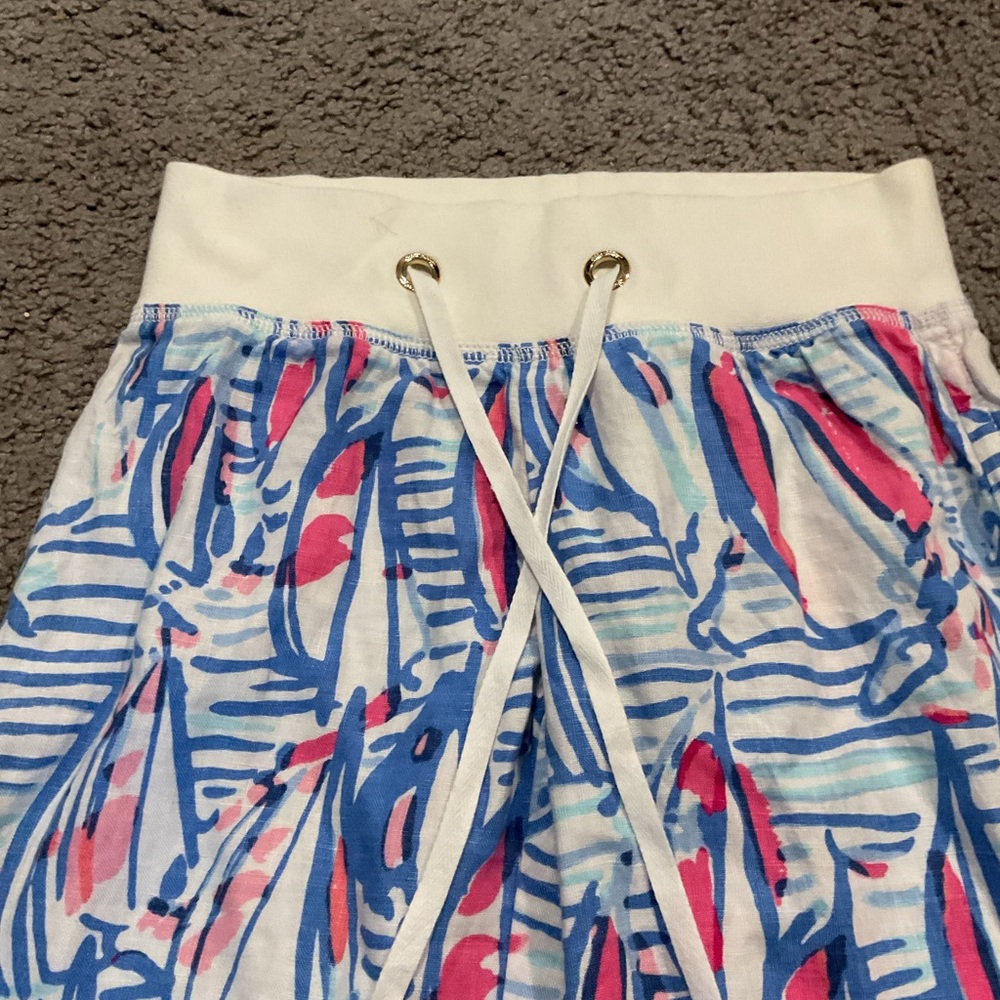 Lily Pulitzer The Beach Pants 100% Linen Blue Boats Boating Relaxed Fit sz XS - Picture 3 of 8
